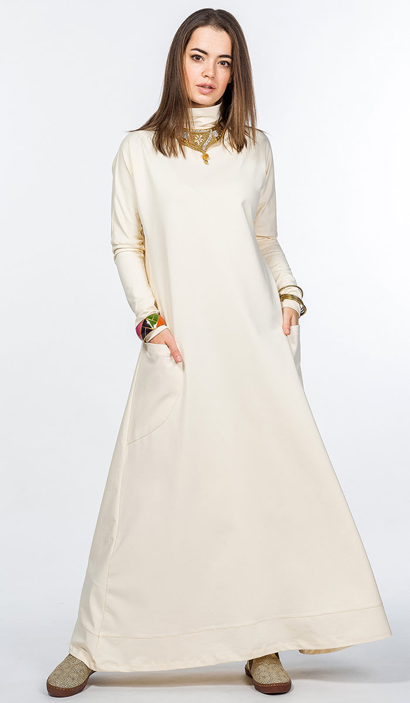 Длинное белое платье от INDIASTYLE