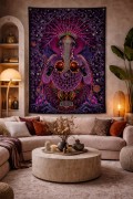 Флуоресцентный психоделический гобелен «Ganesh»