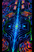 Флуоресцентное фрактальное полотно «Exo Molecular Mind»