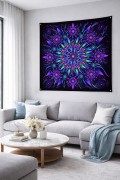 Флуоресцентное квадратное полотно «Flower of Space Energy»