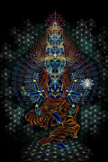 Футболка с флуоресцентным принтом «AvalokiteShvara»