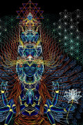 Футболка с флуоресцентным принтом «AvalokiteShvara»