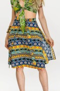 Яркая этническая юбочка на завязках из натурального хлопка «Этника»