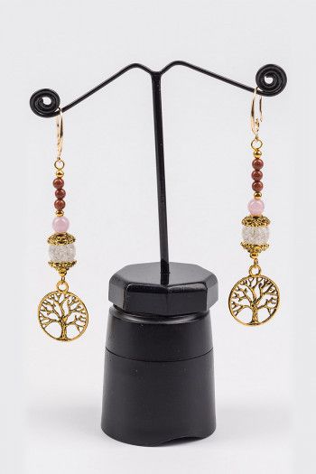 Серьги с камнем кварц Никарагуа