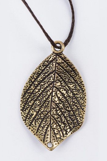 Кулон на шею Золотой лист