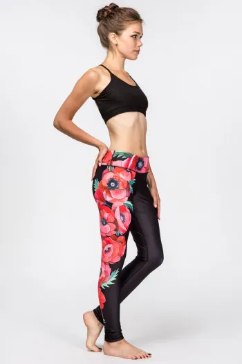 Спортивные леггинсы Красный мак