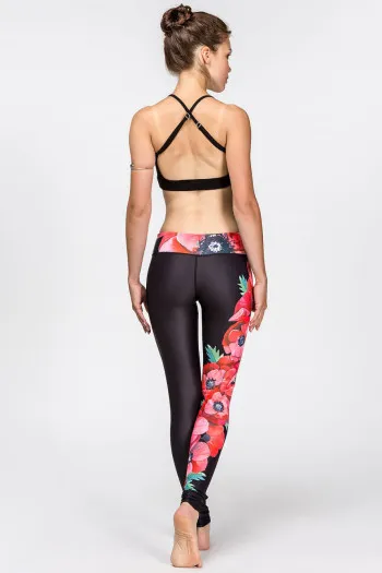 Спортивные леггинсы Красный мак