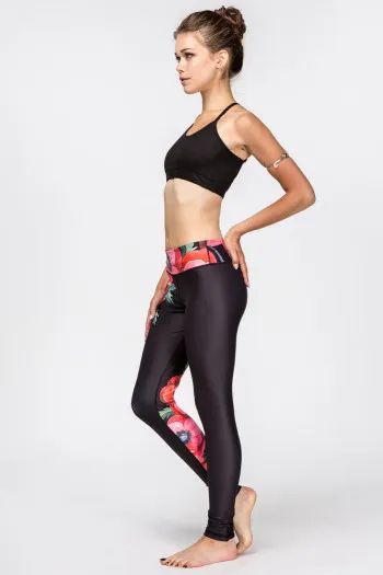 Спортивные леггинсы Красный мак