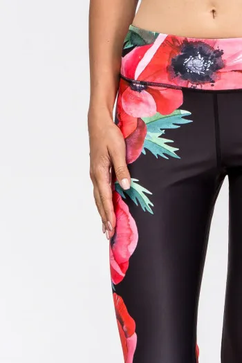 Спортивные леггинсы Красный мак