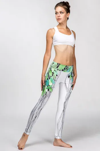 Белые леггинсы Зеленый дух