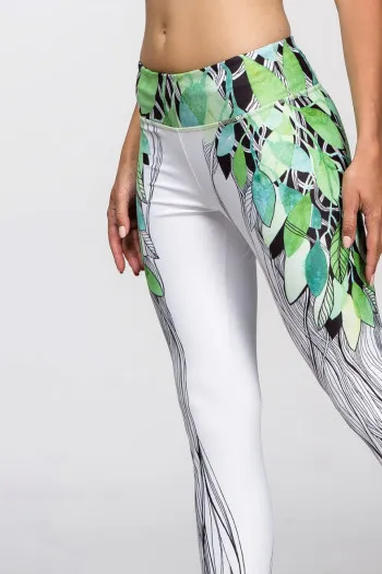 Белые леггинсы Зеленый дух