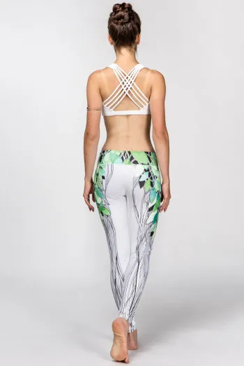 Белые леггинсы Зеленый дух