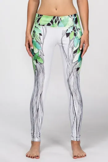 Белые леггинсы Зеленый дух