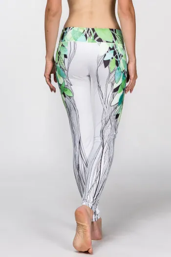 Белые леггинсы Зеленый дух