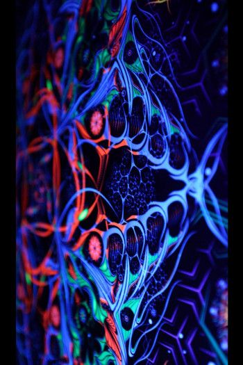 Светящийся психоделический гобелен «Stingray»