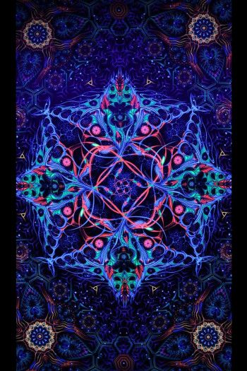 Светящийся психоделический гобелен «Stingray»