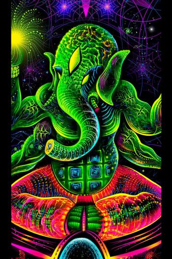 Флуоресцентный гобелен «GANESHA»