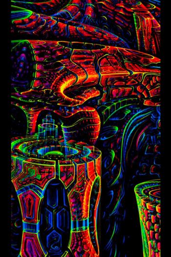 Флуоресцентный психоделический фон «Inner Temple»