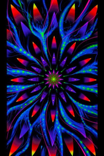 Флуоресцентное квадратное полотно «Flower of Space Energy»