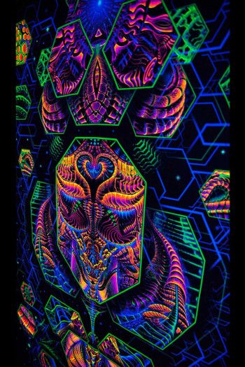 Флуоресцентный фрактальный баннер «DIMENSION-MATRIX»