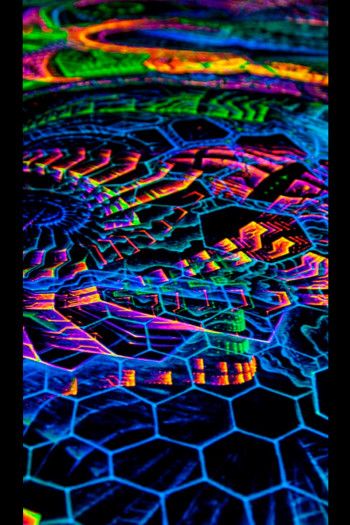 Флюоресцентное полотно на стену «Singularity Microcosma W»