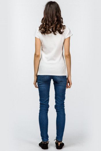 Однотонная белая футболка Агастья