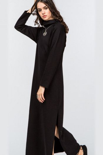 Черное длинное платье Годжи
