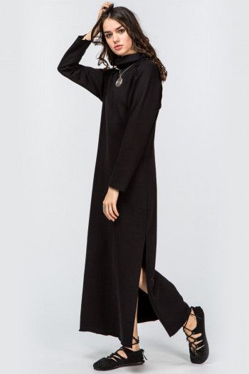 Черное длинное платье Годжи