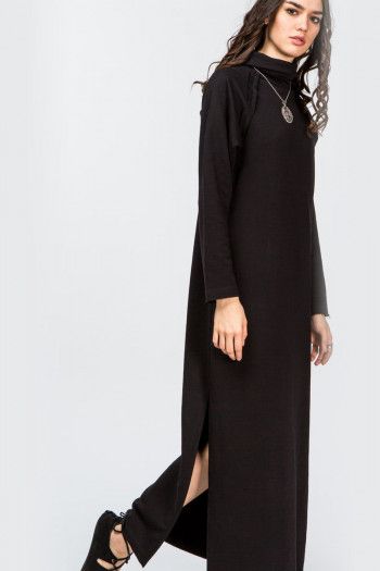 Черное длинное платье Годжи