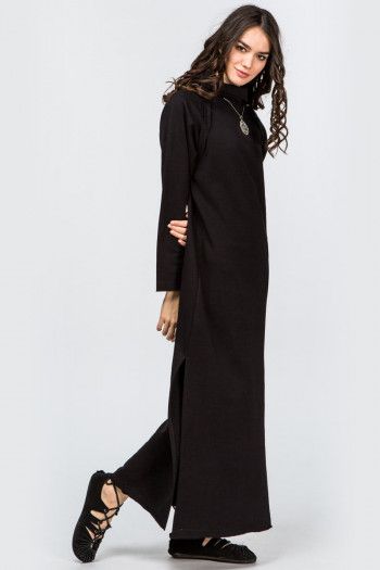 Черное длинное платье Годжи