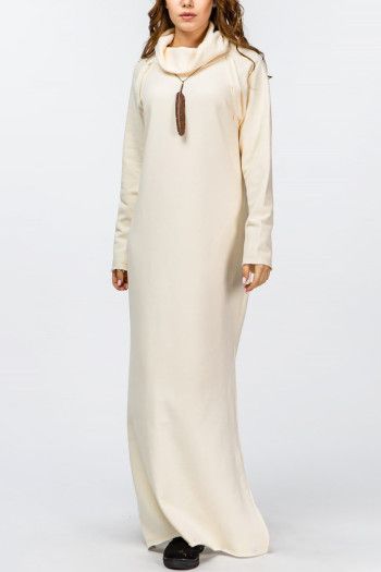 Теплое кремовое платье Годжи