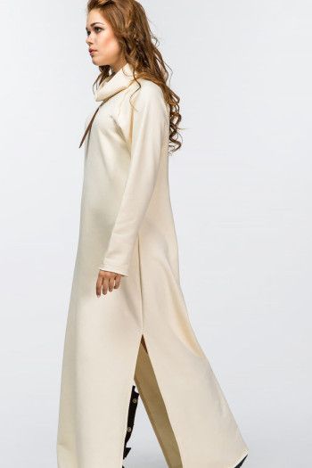 Теплое кремовое платье Годжи