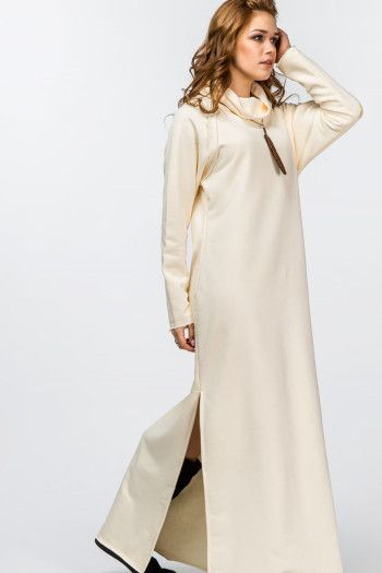 Теплое кремовое платье Годжи