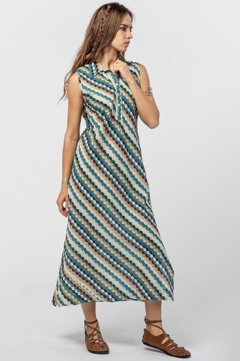 Длинное платье в ромб Махасим