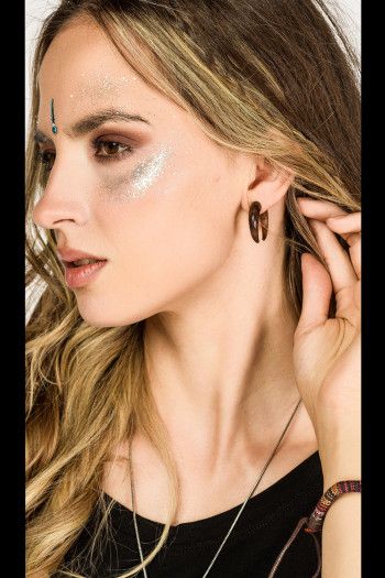 Бохо серьги из дерева Лонавала