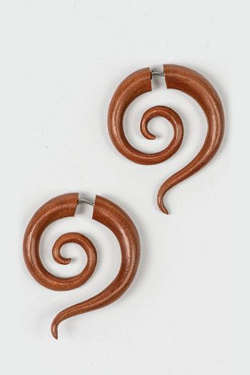 Деревянные серьги Спиральки