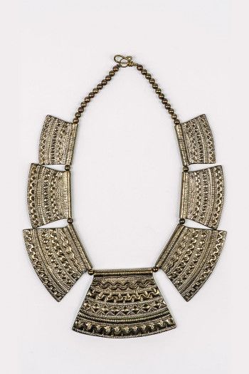 Этническое массивное колье Трапеция