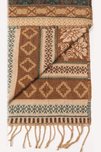 Плед этнический с бахромой Адриатика