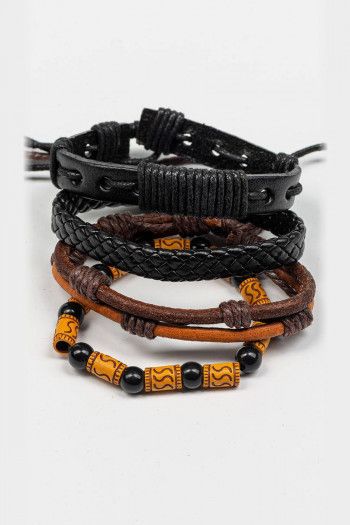 Комплект плетеных браслетов Обриета