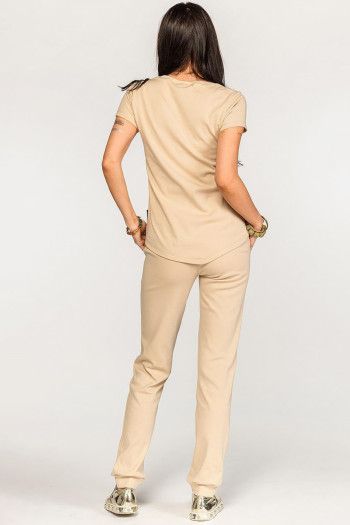 Прямые бежевые штаны Секвойя