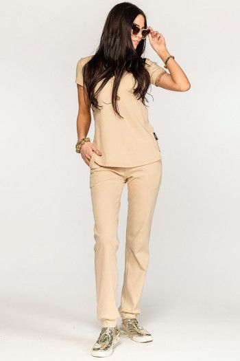 Прямые бежевые штаны Секвойя