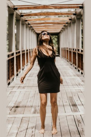 Черная туника из бамбука Лантана