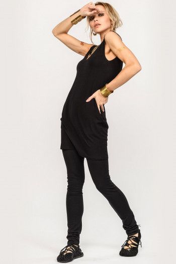 Черная туника из бамбука Лантана