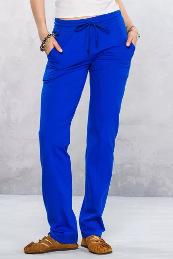 Синие трикотажные штаны для йоги и спорта из хлопка «Тландианта»