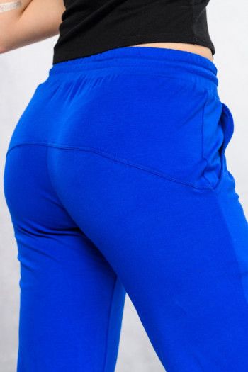 Синие трикотажные штаны для йоги и спорта из хлопка «Тландианта»