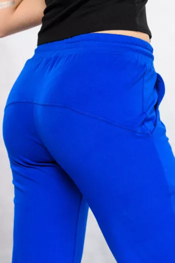 Синие трикотажные штаны для йоги и спорта из хлопка «Тландианта»