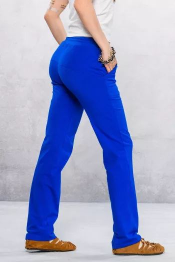 Синие трикотажные штаны для йоги и спорта из хлопка «Тландианта»