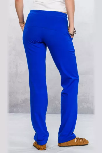 Синие трикотажные штаны для йоги и спорта из хлопка «Тландианта»