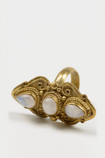 Кольцо с камнями Горный ледник