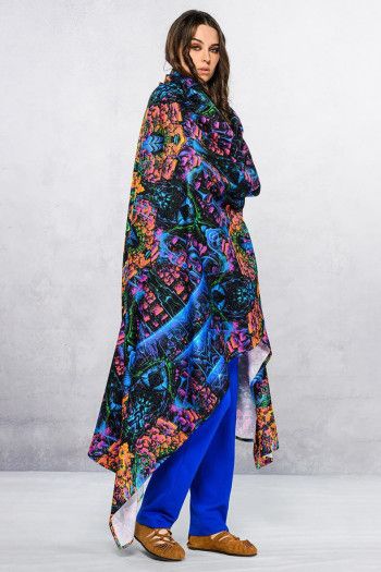 Флисовый психоделический плед «Квантовые частицы»